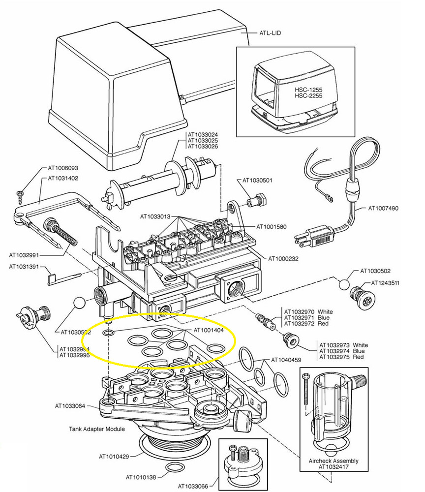 "New" K-7 Autotrol O-ring Kit Tank Adapter to Valve Body Water Softener Parts