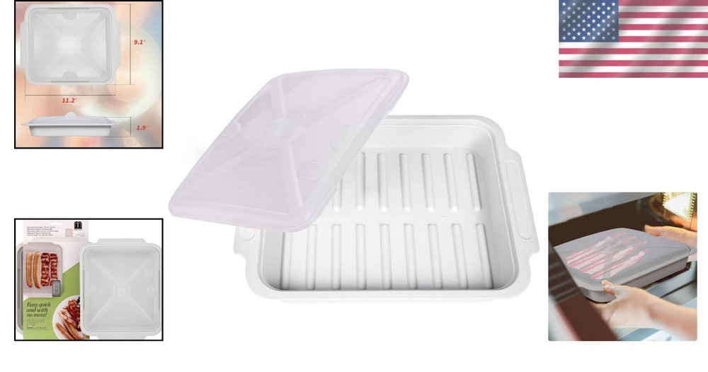 Non-Stick Microwave Bacon Maker with Lid - Fast & Easy Bacon Cooking Solution