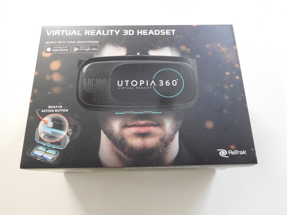 ReTrak Utopia 360 Virtual Reality Smartphone 3D Headset Max Screen Size 6.3"