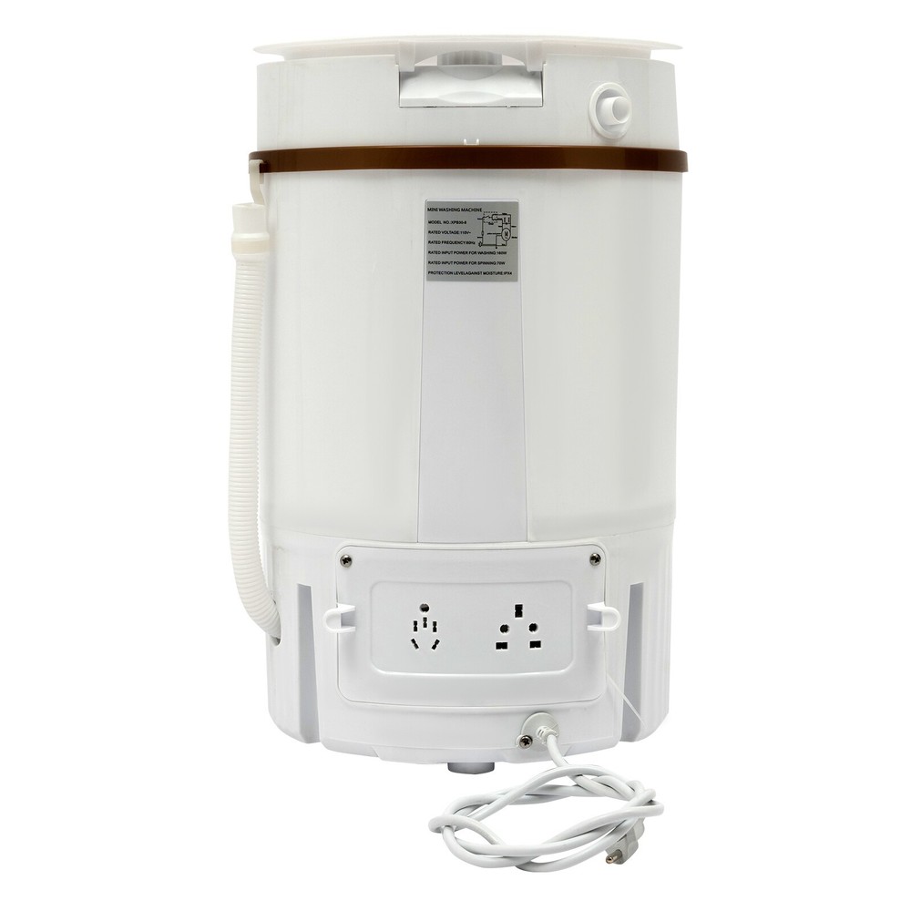 Portable Mini Washing Machine Washer with Drainage Basket Multi-Functional White