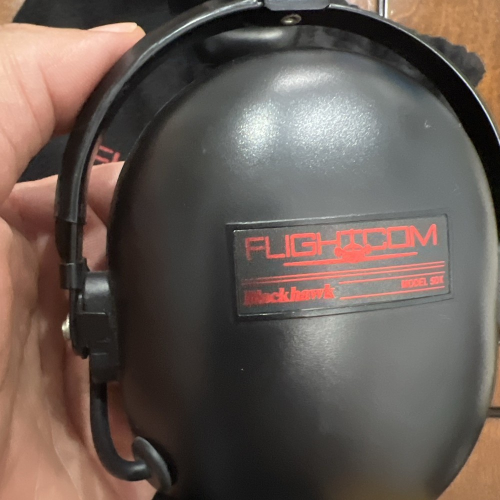 FLIGHTCOM BLACKHAWK 5DX AVIATION HEADSET NICE CONDITION