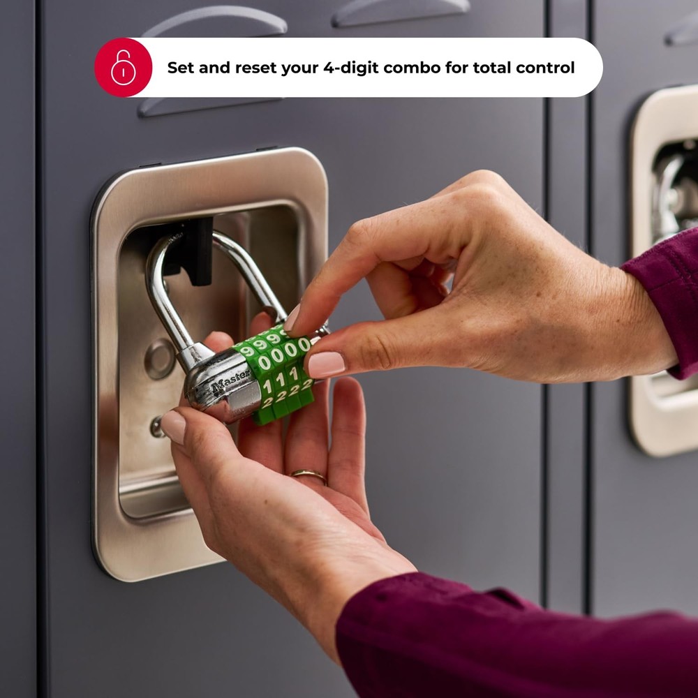 Master Lock 1534D 2-1/2in. Word Combination Assorted (Black, Silver, Red)