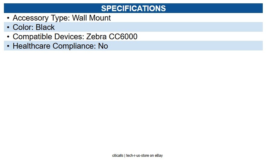 Zebra KT-152097-04 Kit: Wall Mount, CC6000