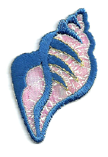 SEASHELL SHIMMERY TROPICAL (D) IRON ON APPLIQUE PATCH