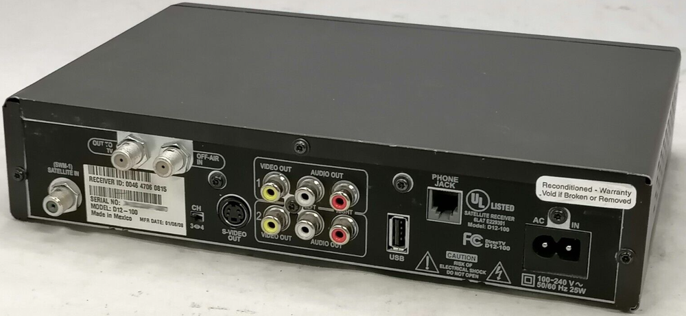 DirectTV D12-100 Satellite Receiver Box