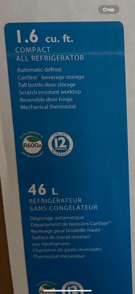 Danby Compact All Refrigerator ( 1.6 Cu. Ft )