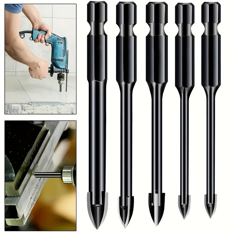 Multi-Material Drill Bit Set - Hex Shank for Tile, Concrete, Wood Drilling