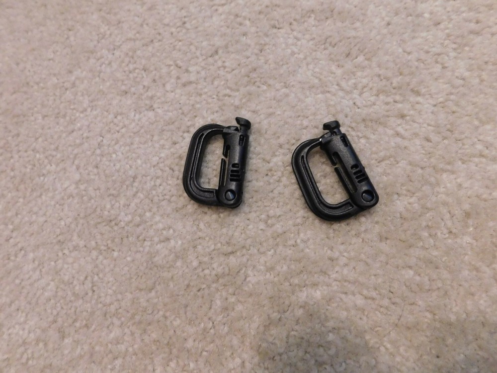 GRIMLOCK LOCKING D RING BLACK  2PCS NEW