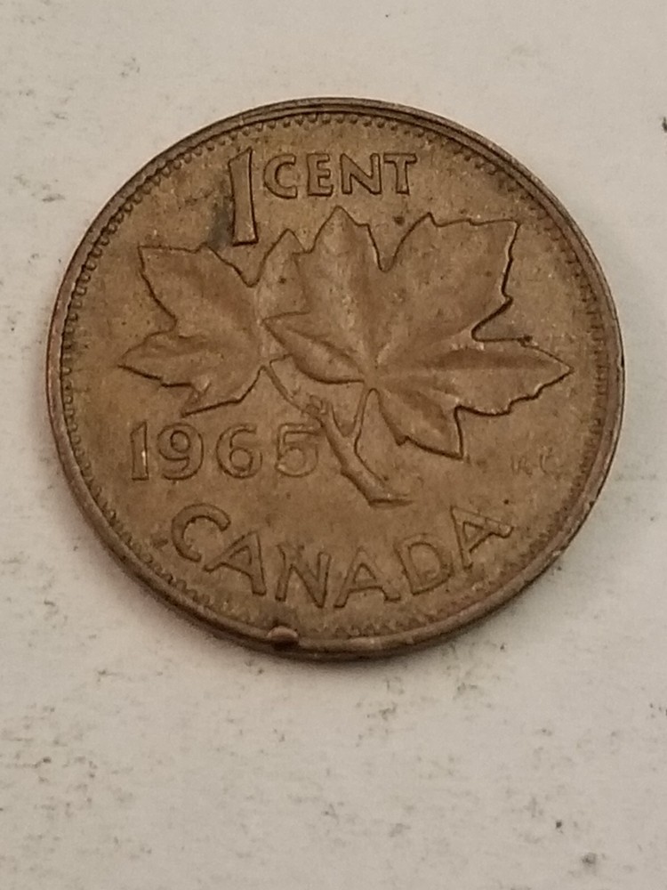 VINTAGE 1965 Canada One Cent Coin *A001*
