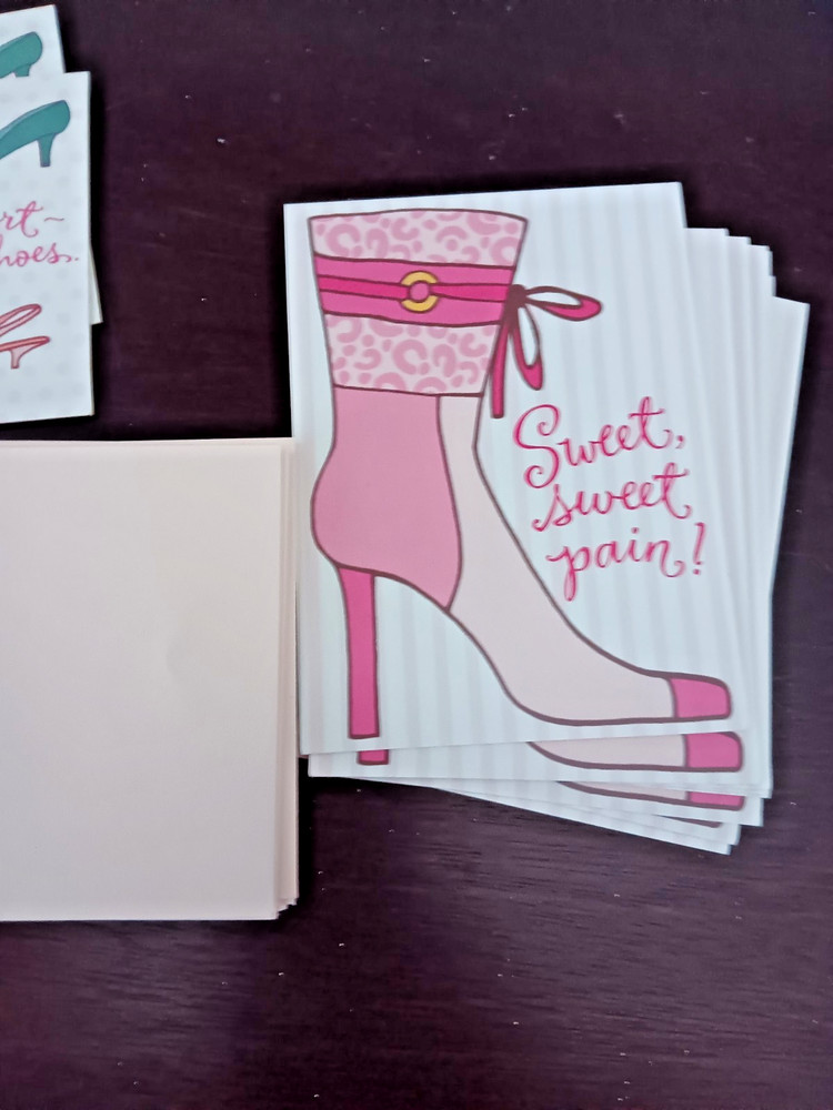 Hallmark Shoebox Pink Ensemble Set 11 Notes Envelopes Stickers & Tin