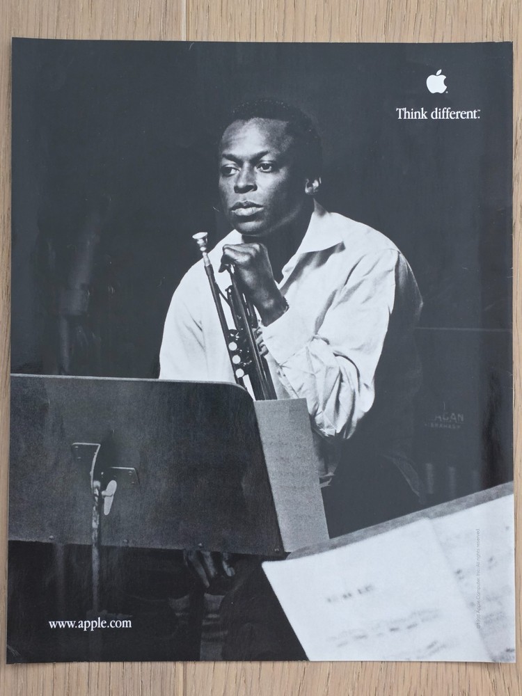 1999 PRINT AD Apple 'THINK DIFFERENT' with Jazz Legend Miles Davis