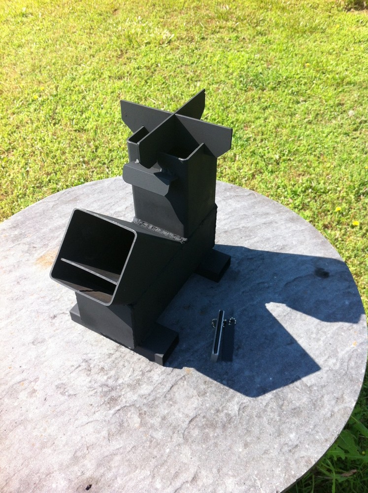 Gravity Feed Rocket Stove w/ caps by Outback Fabrications