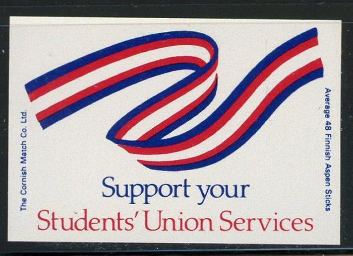 Support Your Students Union Services Cornish Match Company Match Box Label