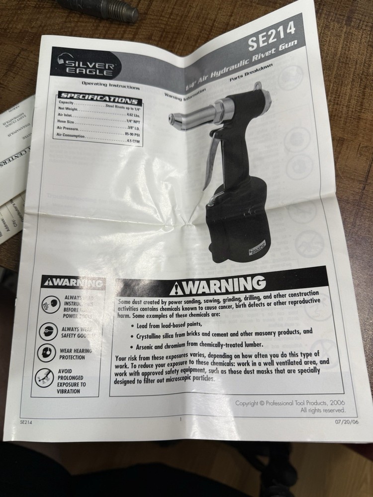 Matco Silver Eagle Air Pop Riveter # SE214