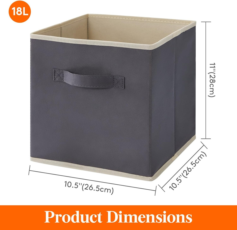 Storage Cubes, Foldable Decorative Fabric Storage Baskets for Organizing Home Or