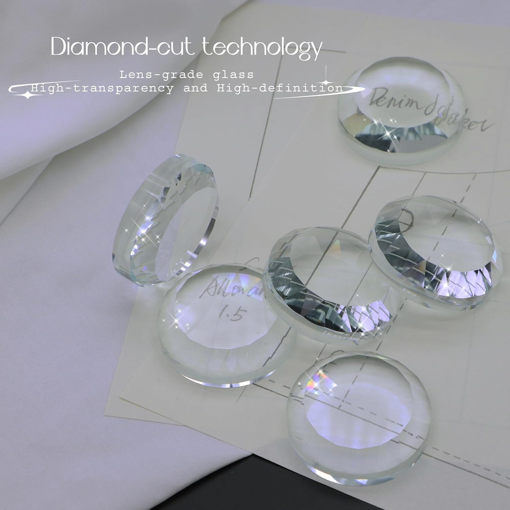 6-Pack Crystal Glass Pattern Weights for Sewing - Fabric Weights for Precision D