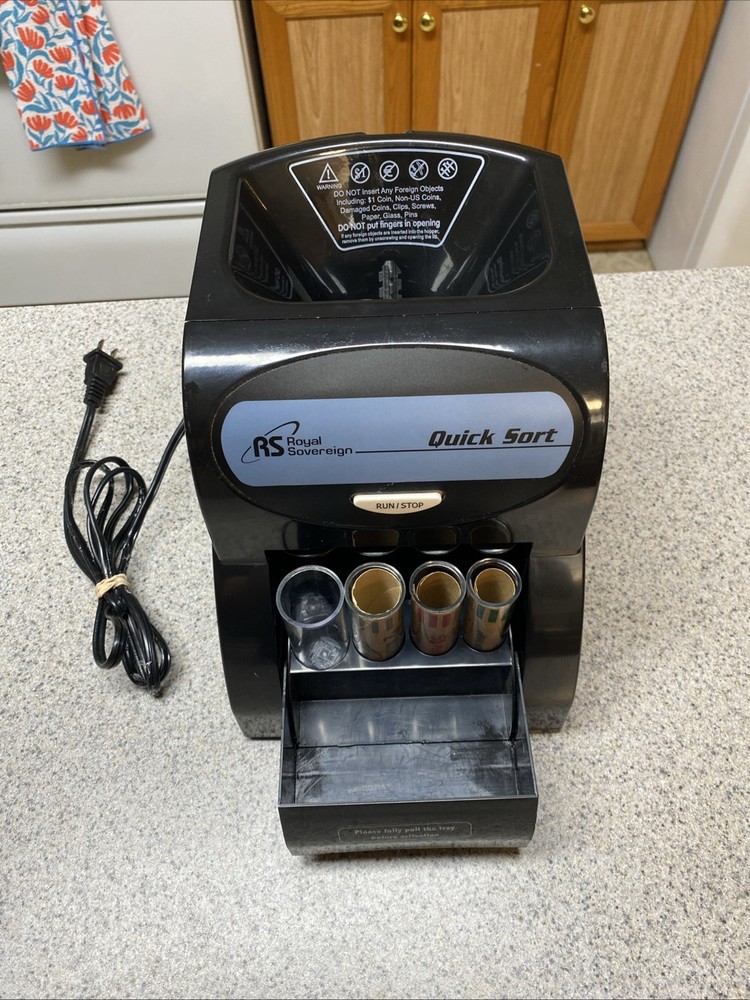 Royal Sovereign Coin Sorting Machine QS-1AC Quick Sort Black Sorter Roller