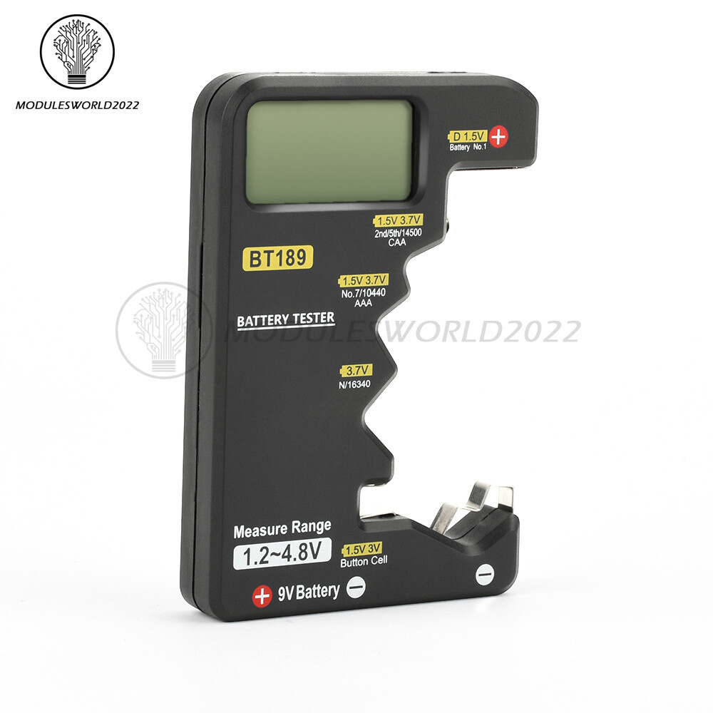 Digital Battery Tester Checker Electricity Indicator Universal AA, AAA 9V Button