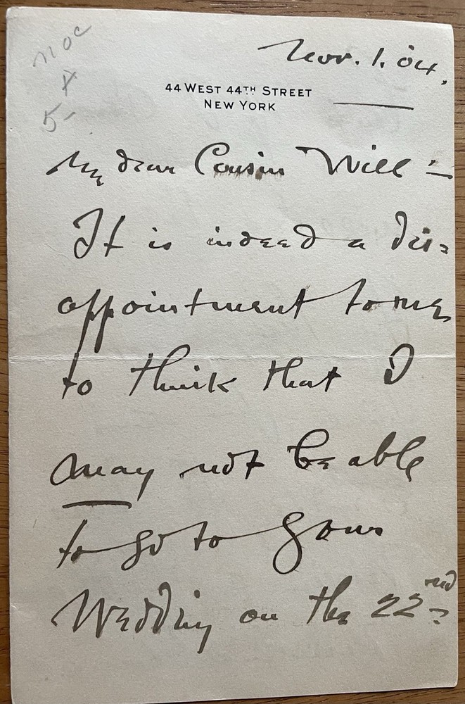 Baritone David Bispham Autograph Letter