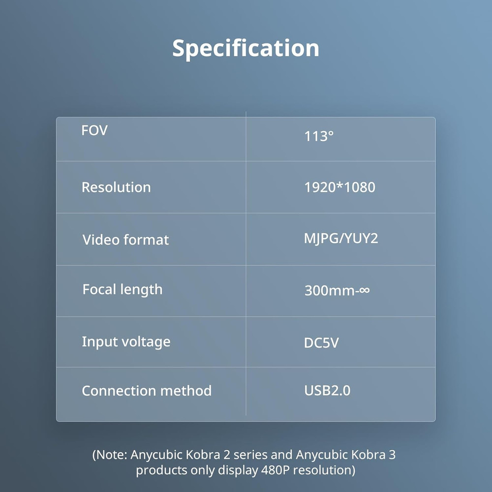 Kobra 3 3D Printer Camera Compatible 3/ 2 Pro/Plus/Max/Klipper Printer/Computer