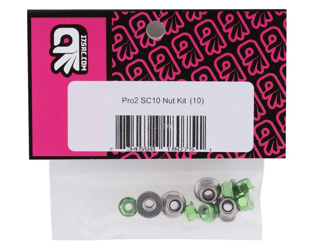 175RC Pro2 Sc10 Nut Kit (Green) (10) [175-18142]