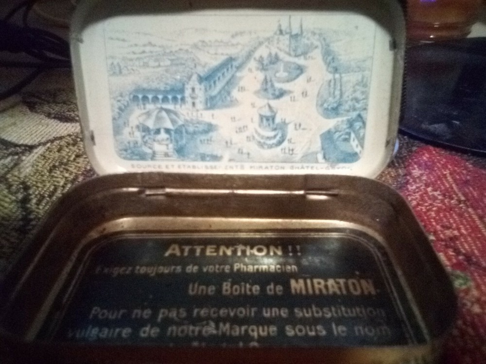 VINTAGE LAXATIF MIRATON (CHATEL-GUYON) TIN FROM FRANCE