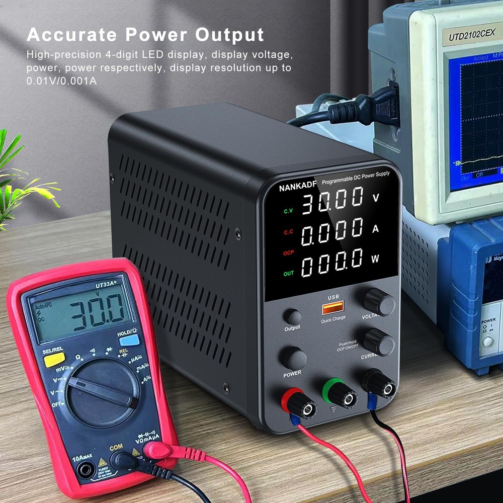 DC Power Supply Variable, Bench Power Supply with Encoder Adjustment Knob, Ou...