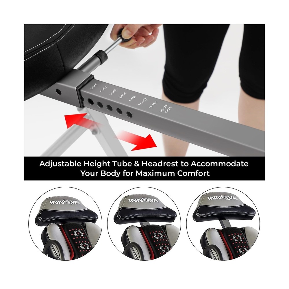 Innova Advanced Heat and Massage Inversion Table Light Gray
