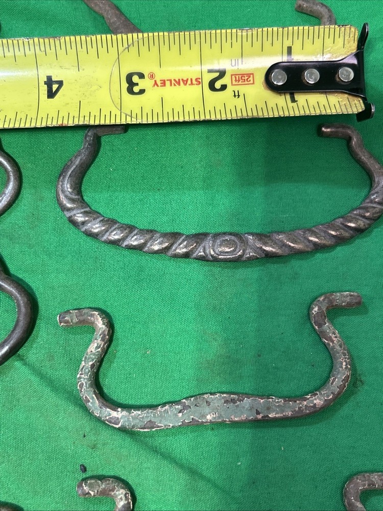 Twelve Ornate Solid Metal Antique Drawer Pulls Bails