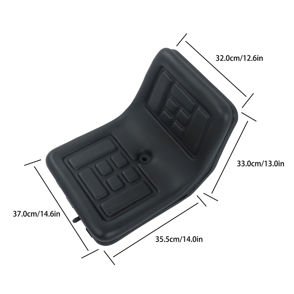 Universal Compact High Back Lawn Tractor Seat with Mounting Bolt Patterns Black