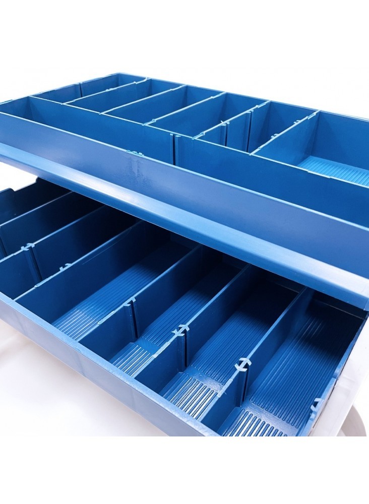 FL Pro Multi-Layer Tackle Box 14-Compartment Storage Case 40×20×15cm