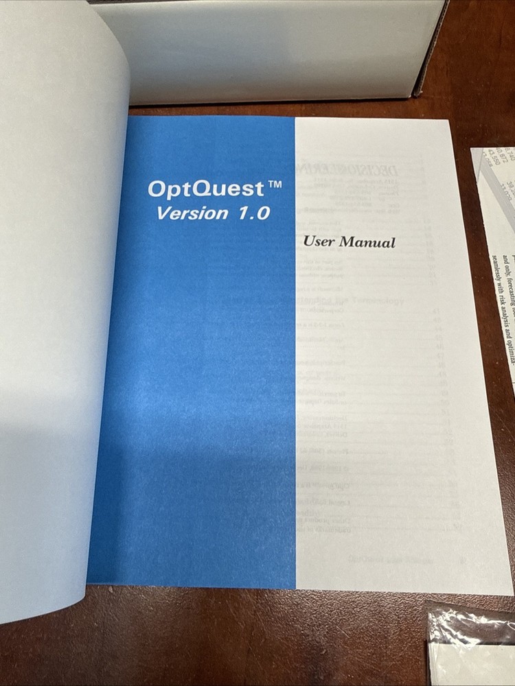 Decisioneering Crystal Ball Software Windows Version 4.0g Tutorials CD Books