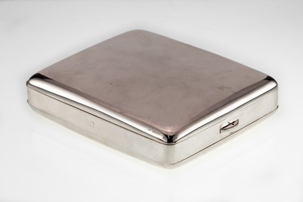 Howard & Co. Sterling Silver Heavy Displayable Cigarette Case w/ Tray