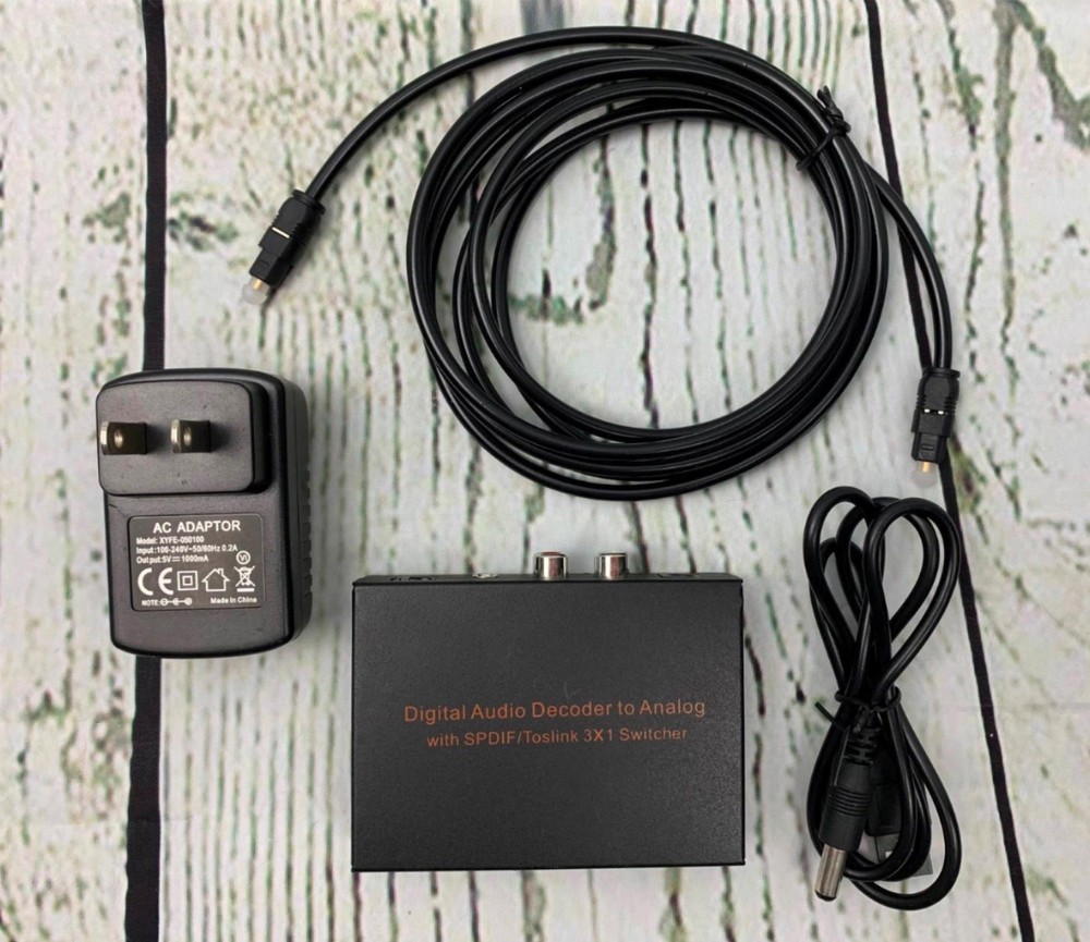 Digital to Analog Audio Decoder 3 Port Optical SPDIF Toslink to L R RCA Switch