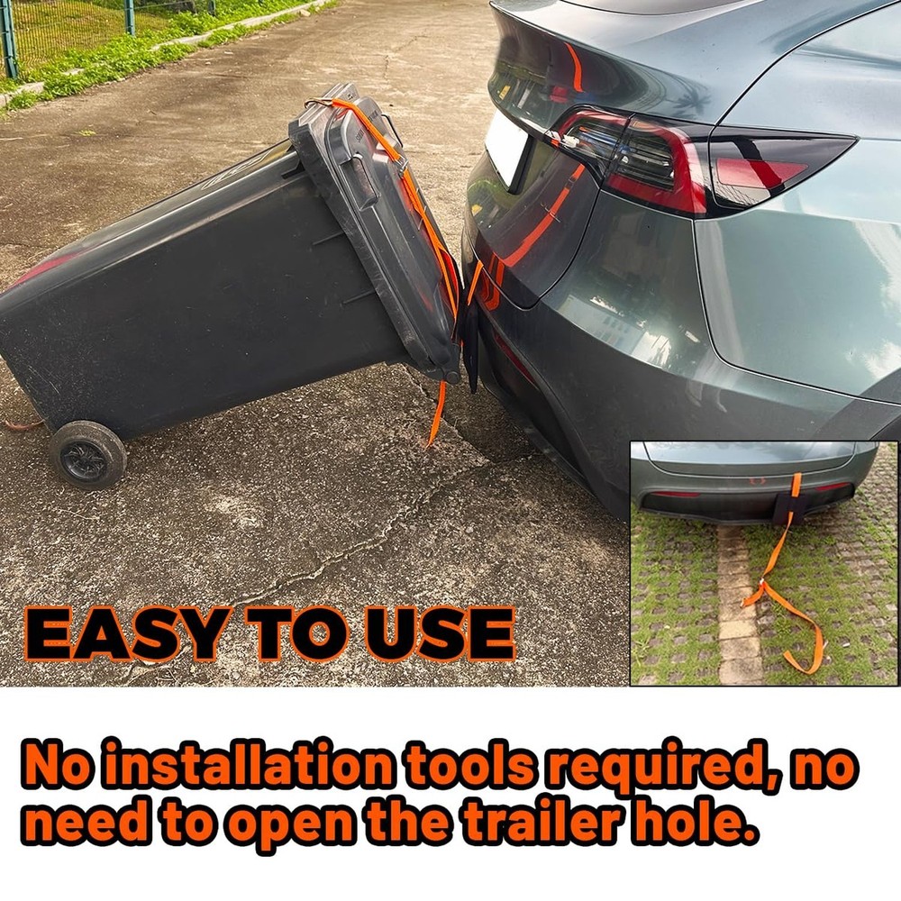 【No-Hitch】 Trash Can Hauler Strap – Heavy-Duty Polyester Tra