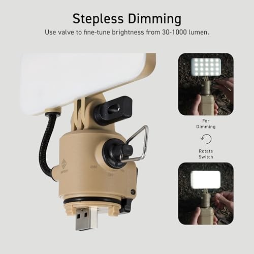 NESTOUT Outdoor Camping LED Panel Flashlight w/ Mini Tripod, FLASH Beige