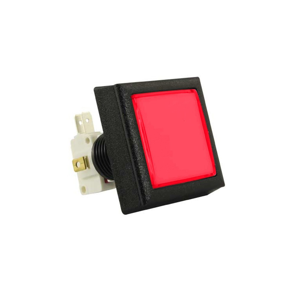 Large Red Square Low Profile Illuminated Pushbutton