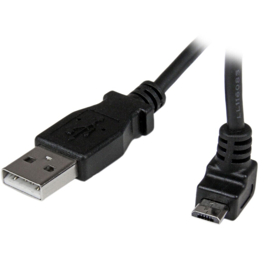 StarTech.com USBAUB2MU StarTech Cable 2m Micro USB A to Up Angle B Black Retail