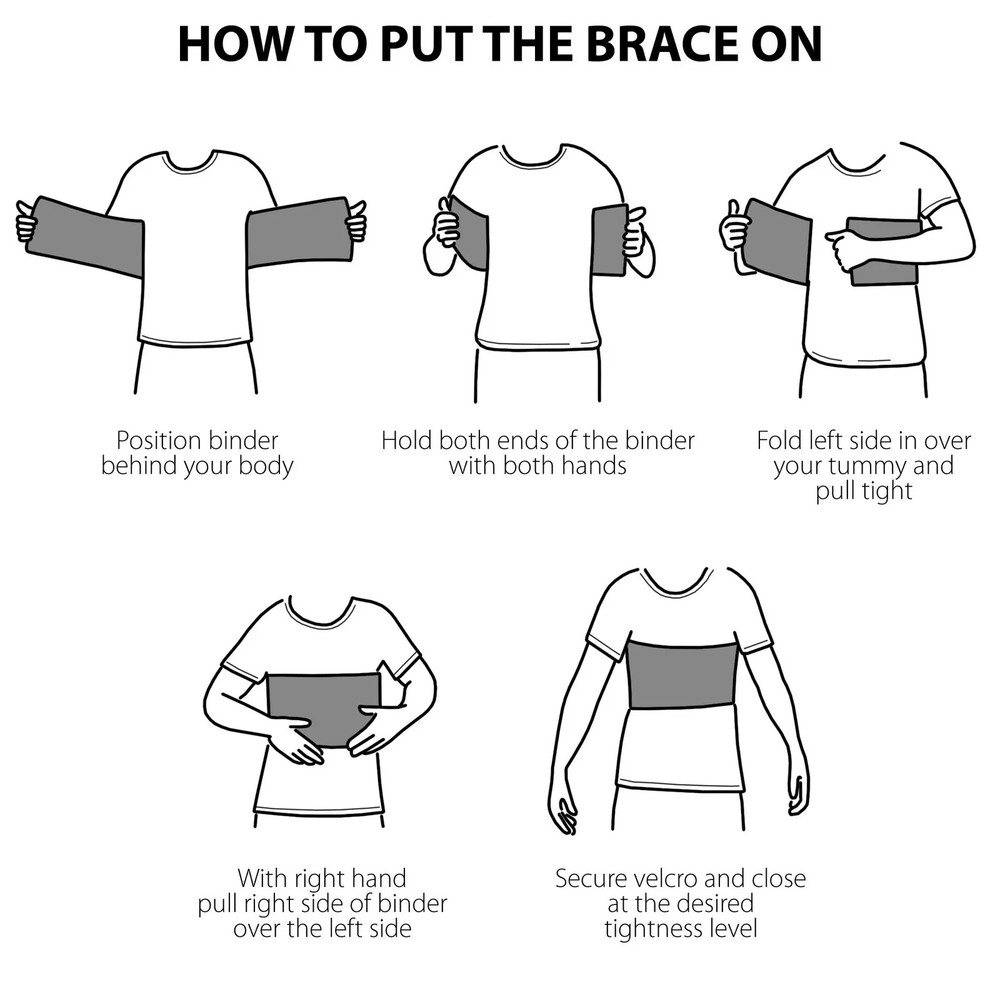 5.25" Broken Rib Brace- Elastic Chest Wrap Compression Support Belt Post Surgery