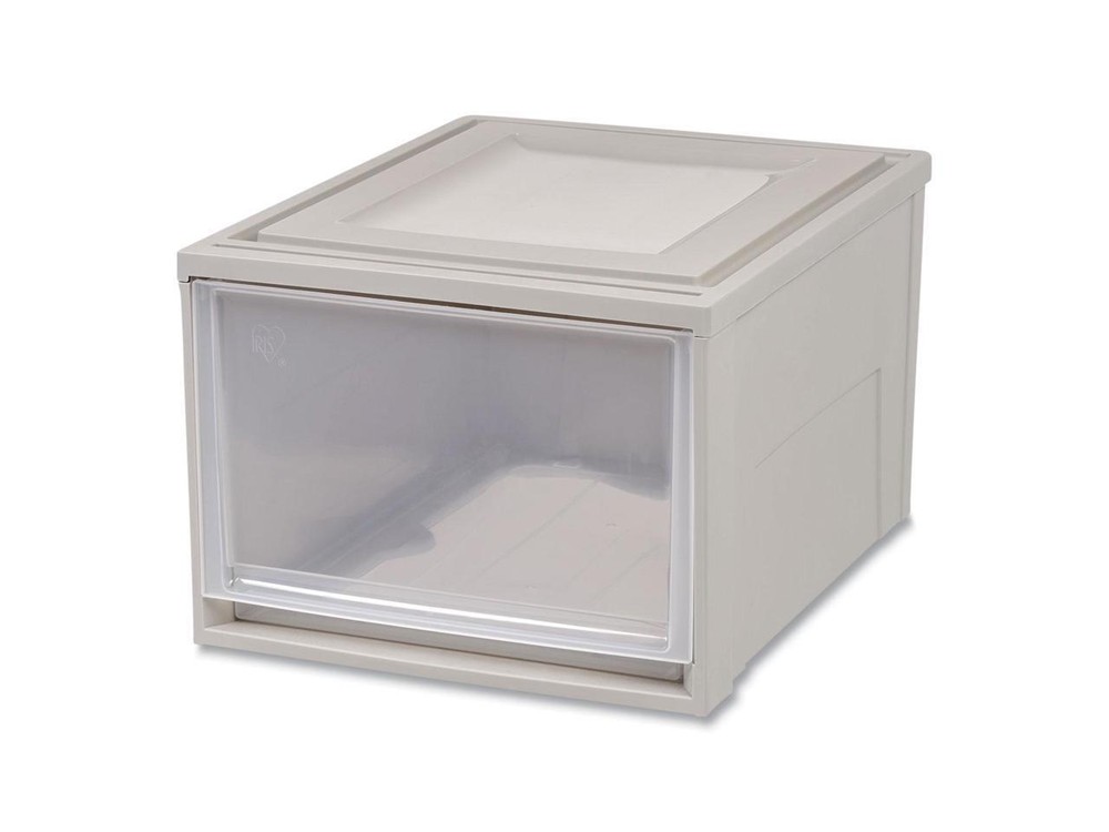 IRIS Stackable Storage Drawer 10.85 gal Gray/Translucent Frost 170523