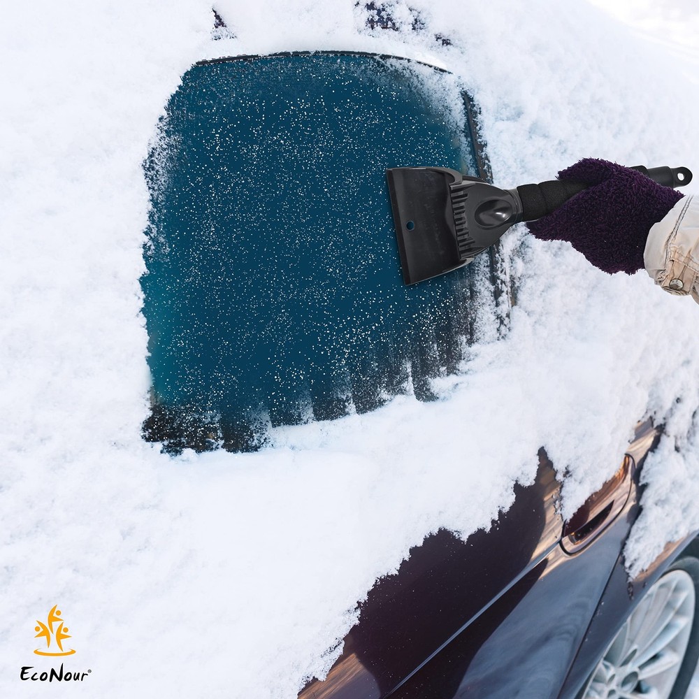 EcoNour Ice Scraper for Car Windshield (2 Pack) | Window Snow Scraper for Car...