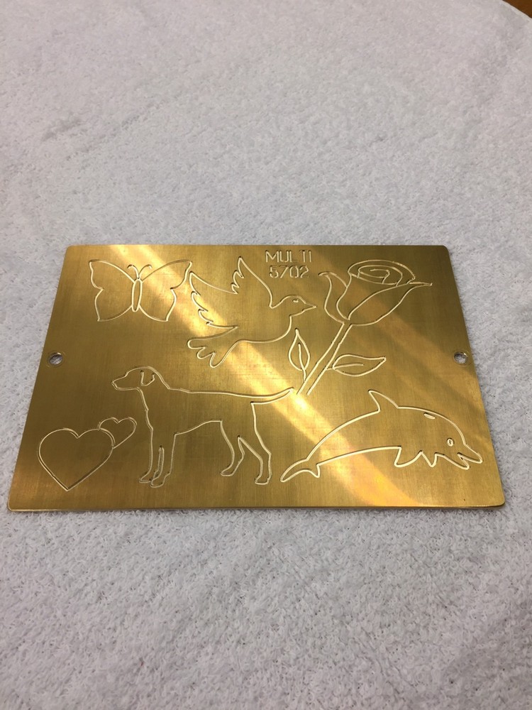 MULTI IMAGE #2 MASTER TEMPLATE BRASS ENGRAVING PLATE FOR NEW HERMES FONT TRAY