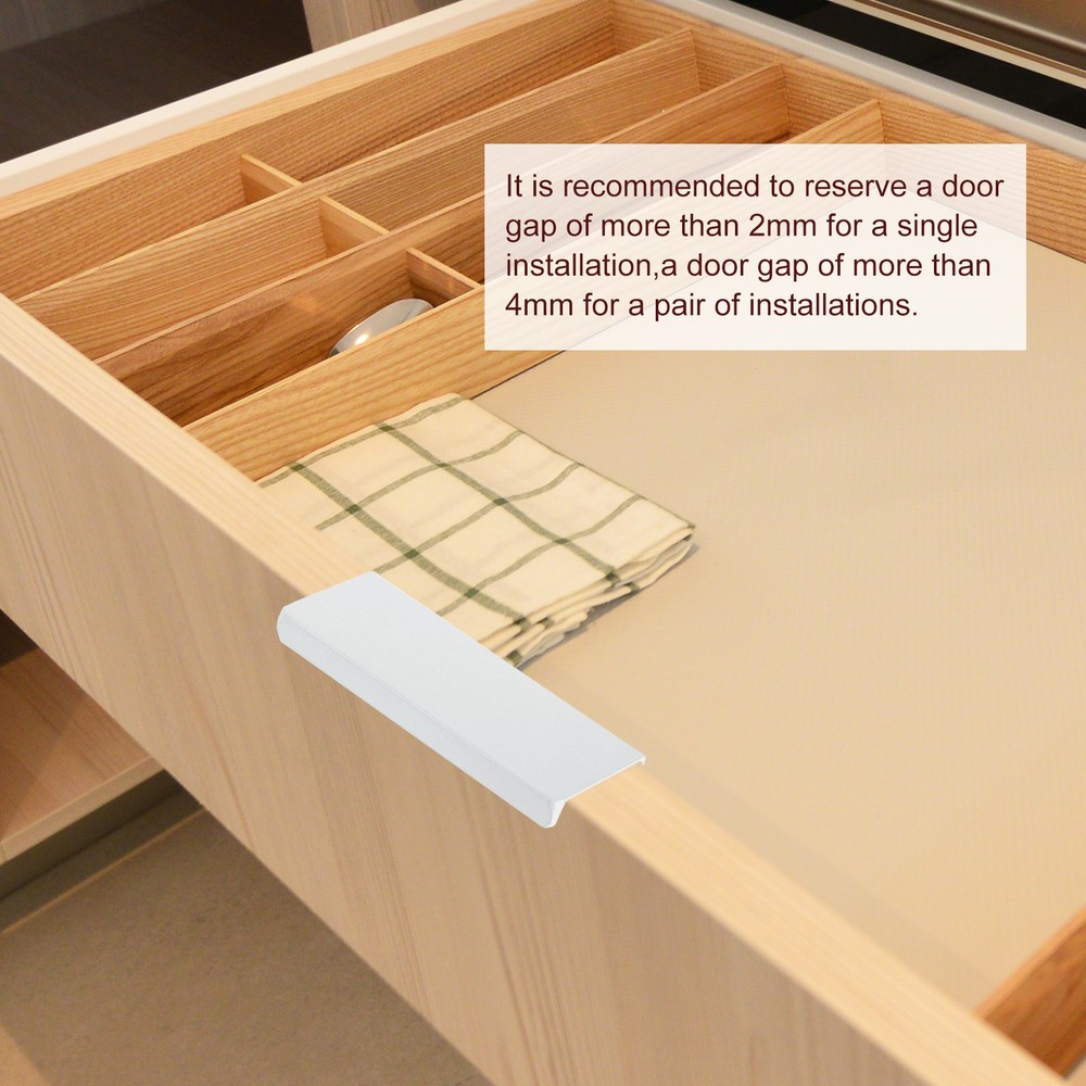 Cabinet Edge Finger Pull, 6pcs 200mm / 7.87" Hidden Cabinet Pulls, White