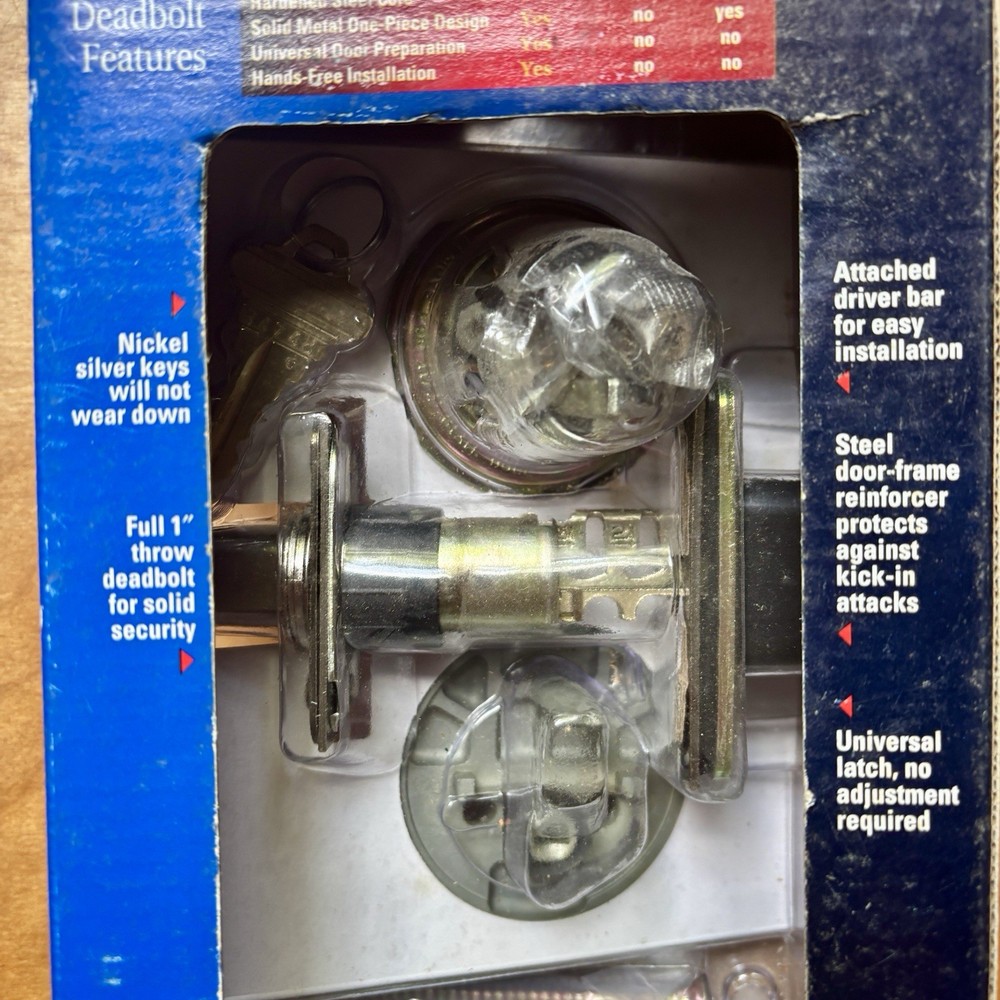 Schlage Deadbolt Maximum Security Lock Set Antique Brass Grade 2 Security New!!