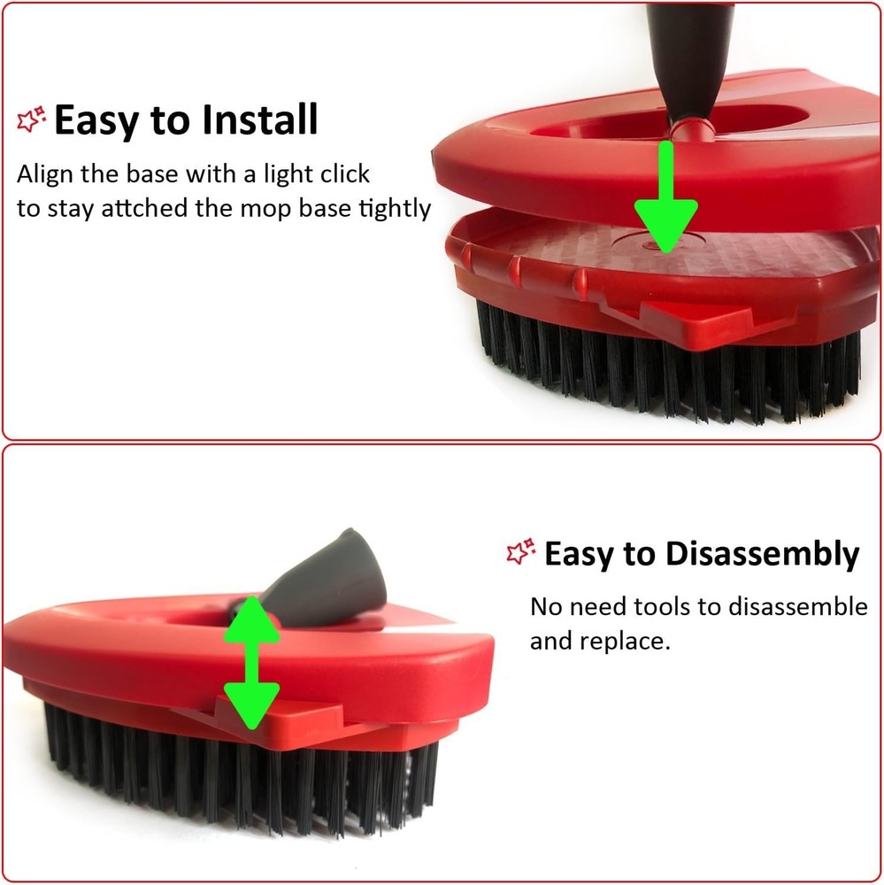 Dual Replacement Spin Mop Scrub Heads - Efficient Deep Cleaning for All Surfaces