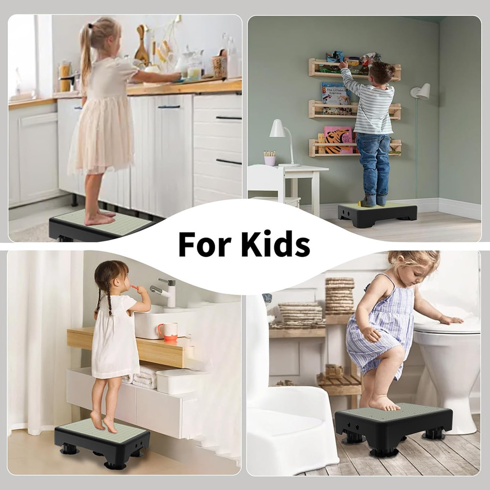 Adjustable Step Stool for Adults, Noctilucent Bed Step Stools, 660 LBS Capacity