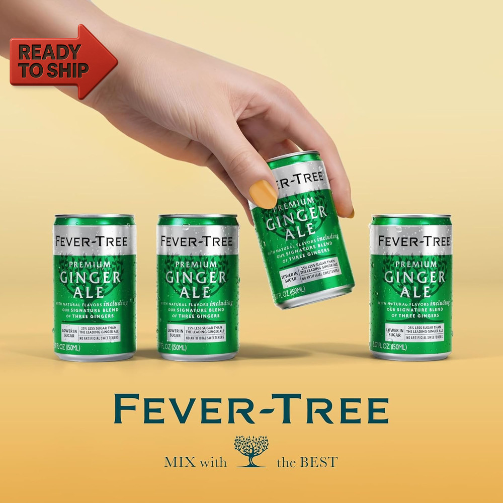 Fever Tree Ginger Ale - Premium Quality Mixer - Refreshing Beverage for Cocktai