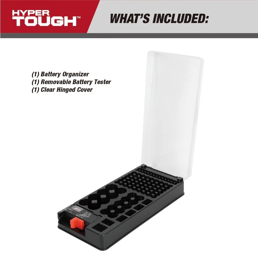 Universal AA AAA Battery Organizer and Storage Case with Power Tester for