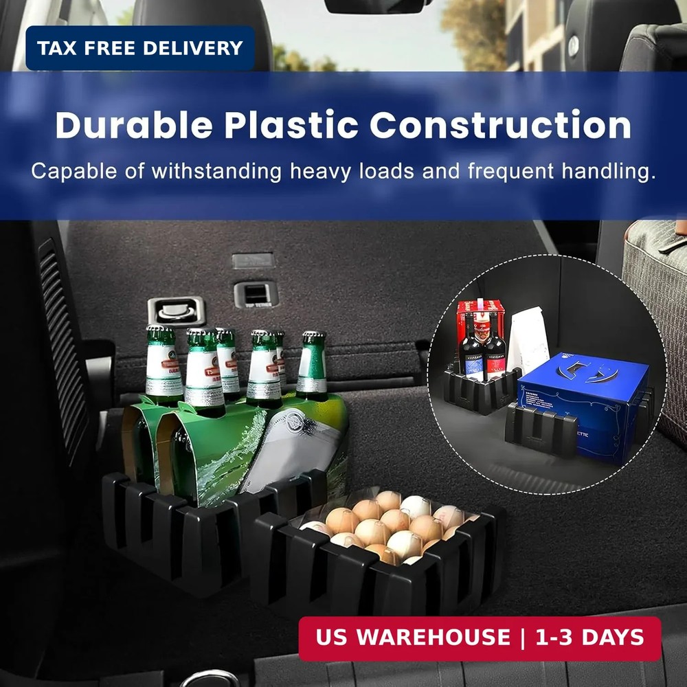 4 PCS Multipurpose Cargo Organizer Blocks, Plastic Auto Trunk Storage Organizer