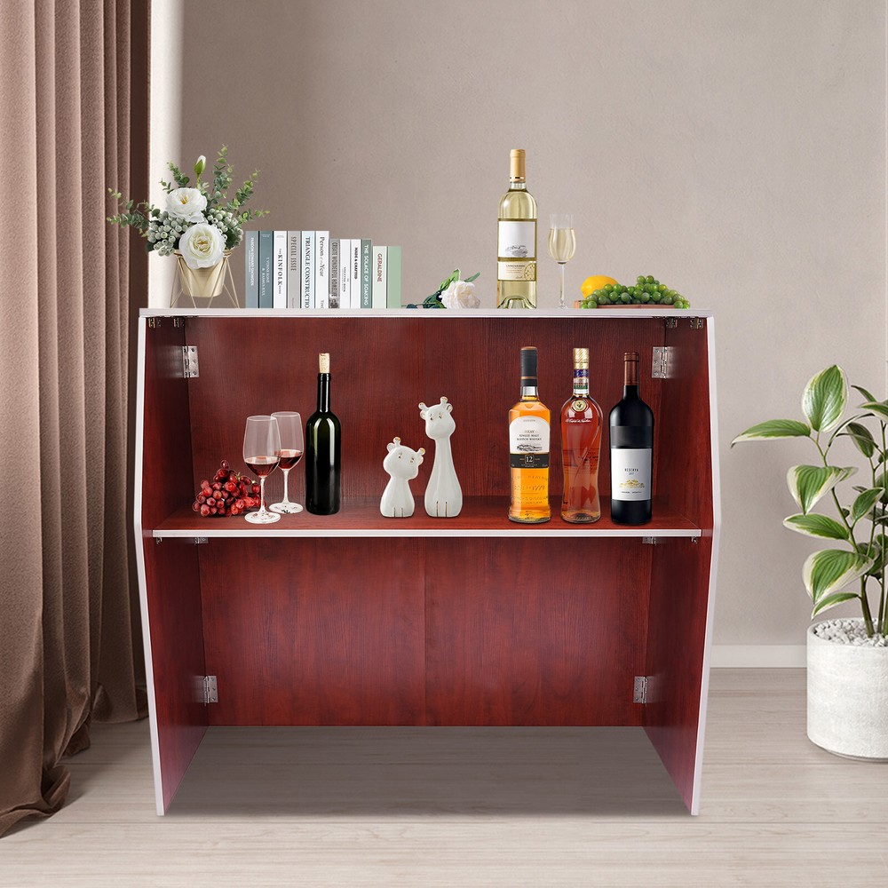 Foldable Bar Portable Freestanding Event Bar Portable Bar Cabinet Rectangular US